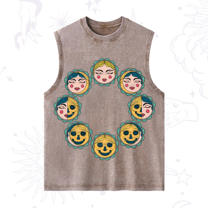 Purplehecate Lunar Skull Cycle Washed Tank