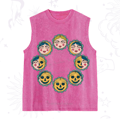 Purplehecate Lunar Skull Cycle Washed Tank