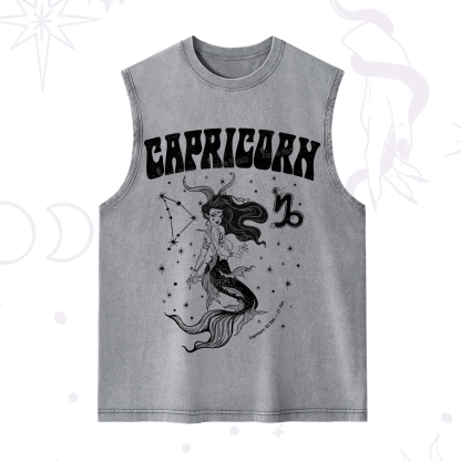 Purplehecate Capricorn Zodiac Glyphs Washed Tank