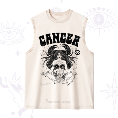 Purplehecate Cancer Zodiac Glyphs Washed Tank