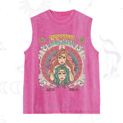 Purplehecate Gemini Cosmic Zodiac Washed Tank