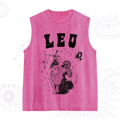 Purplehecate Leo Zodiac Glyphs  Washed Tank