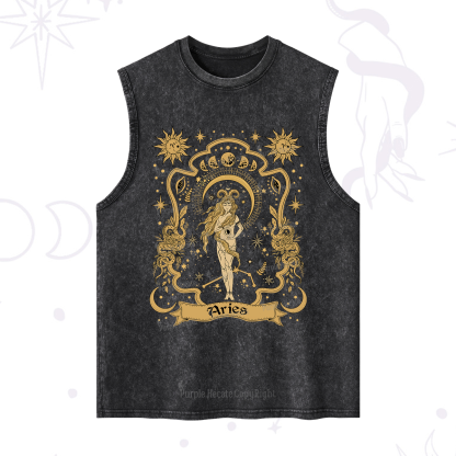 Purplehecate Aries' Astral Mirage Zodiac Washed Tank