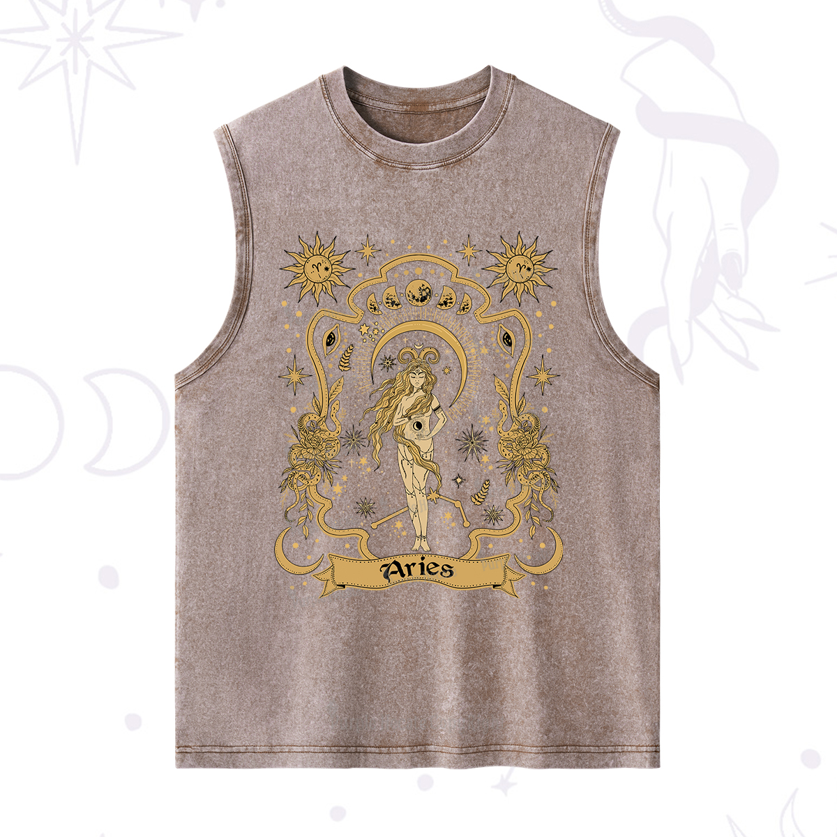 Purplehecate Aries' Astral Mirage Zodiac Washed Tank