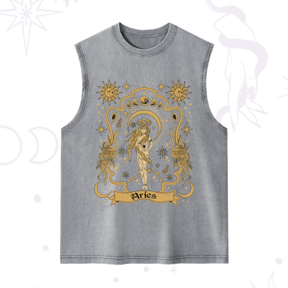 Purplehecate Aries' Astral Mirage Zodiac Washed Tank