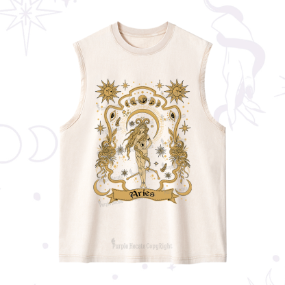 Purplehecate Aries' Astral Mirage Zodiac Washed Tank
