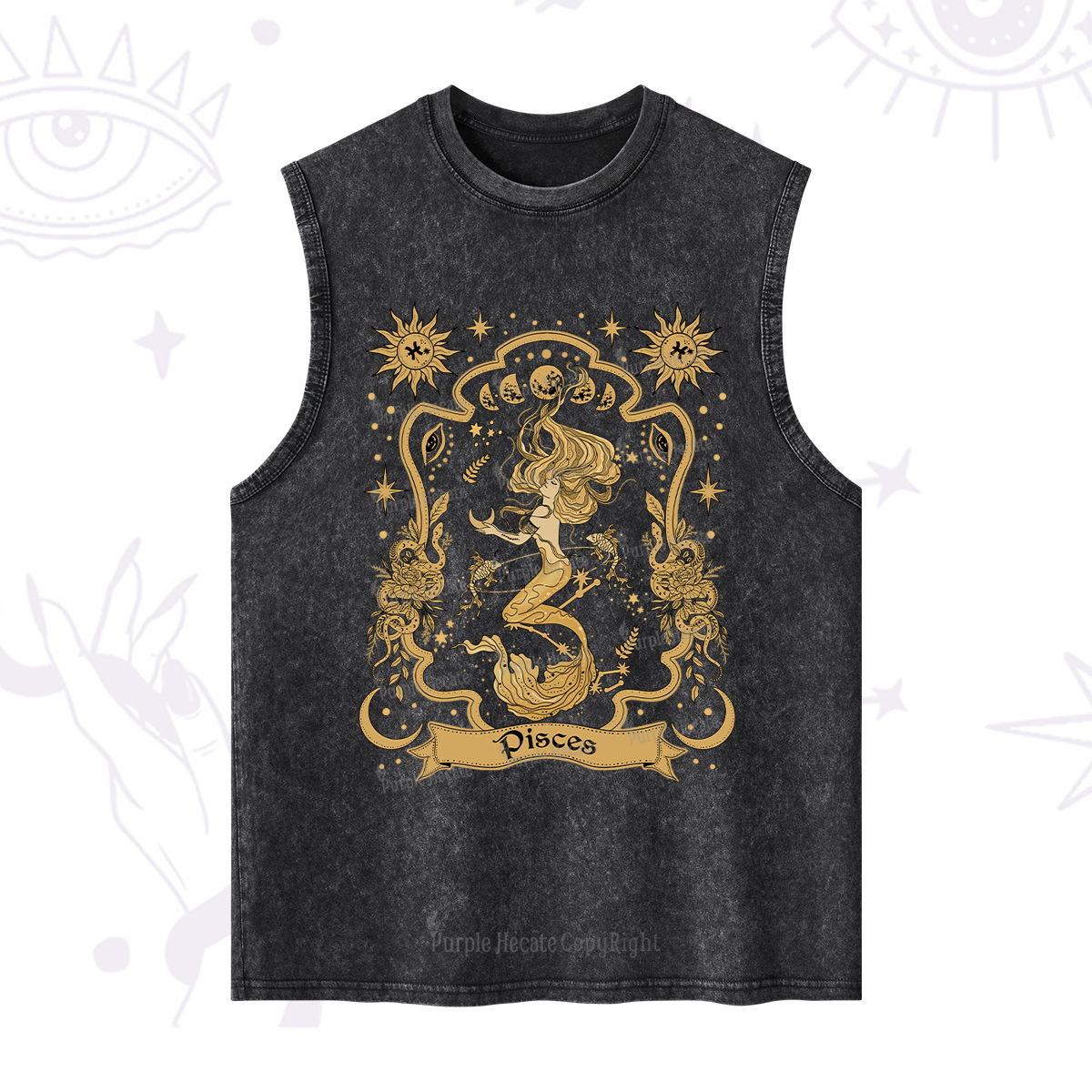 Purplehecate Pisces' Astral Mirage Zodiac Washed Tank