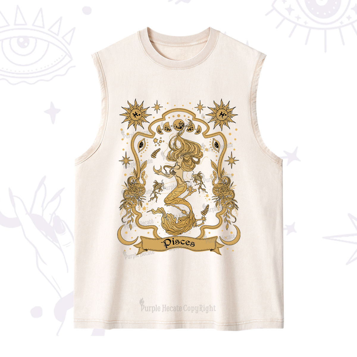 Purplehecate Pisces' Astral Mirage Zodiac Washed Tank