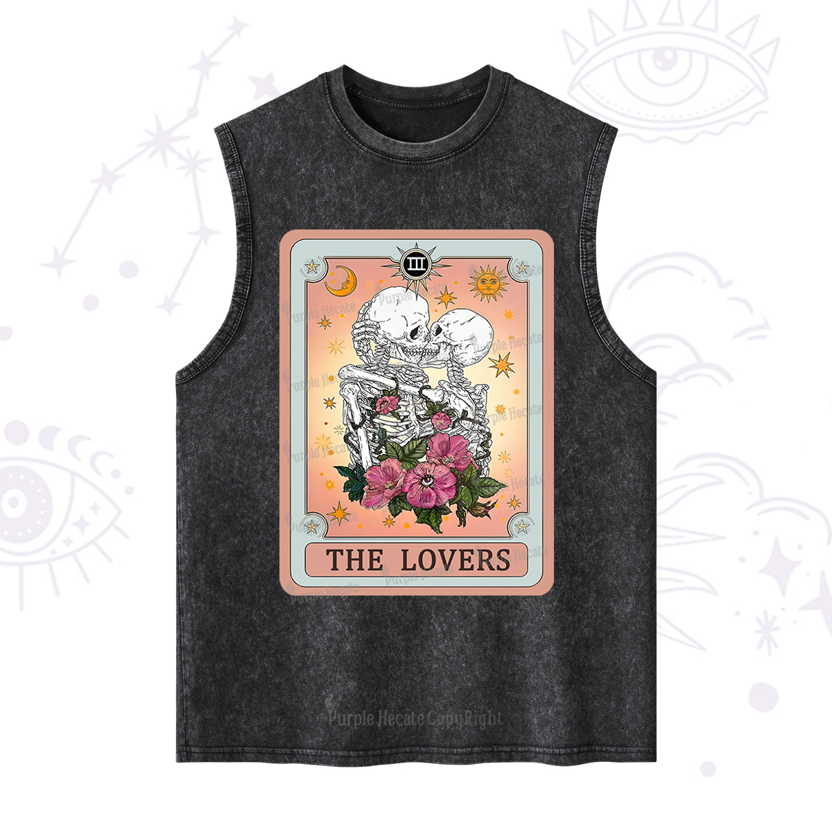 Purplehecate The Lovers Tarot Card Washed Tank