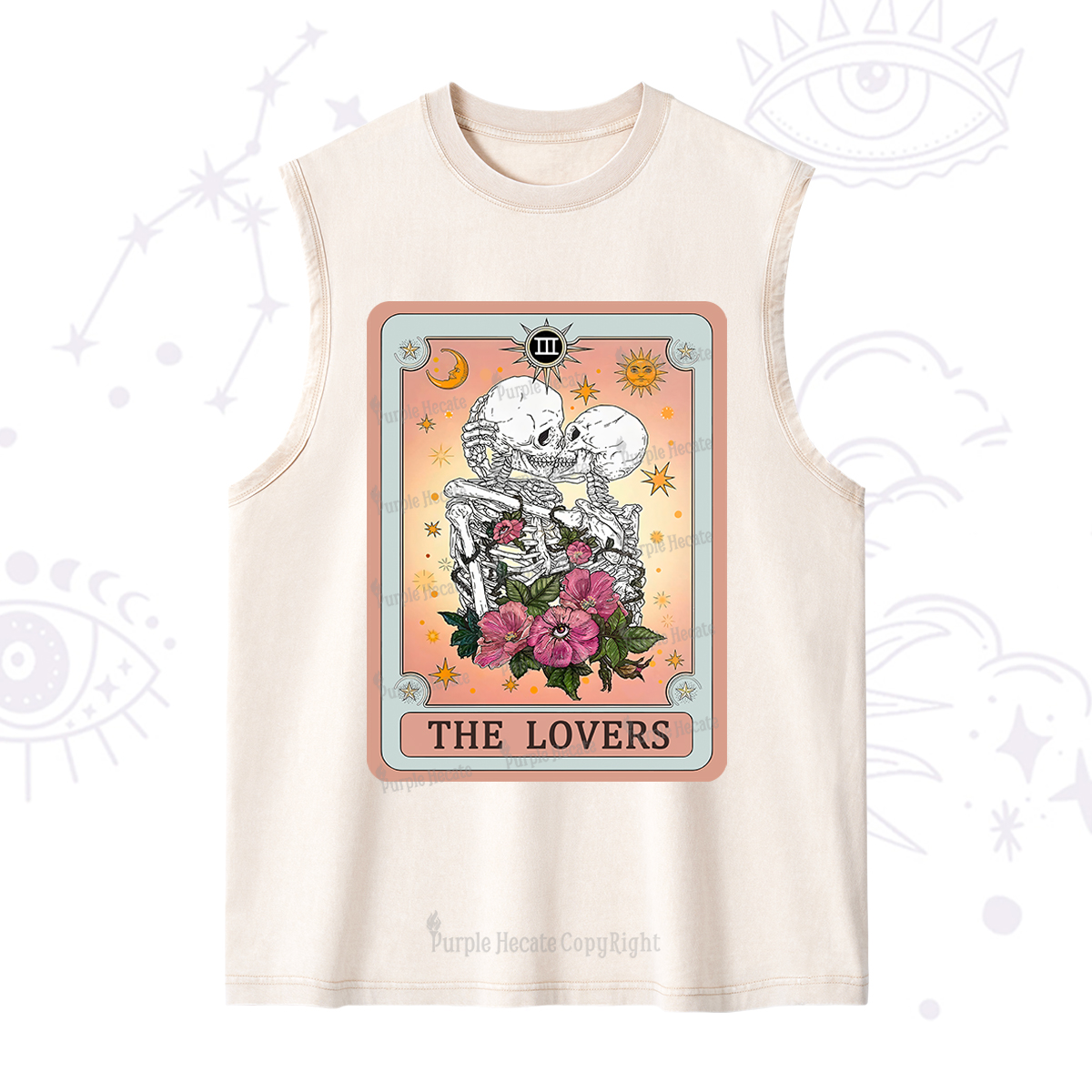 Purplehecate The Lovers Tarot Card Washed Tank