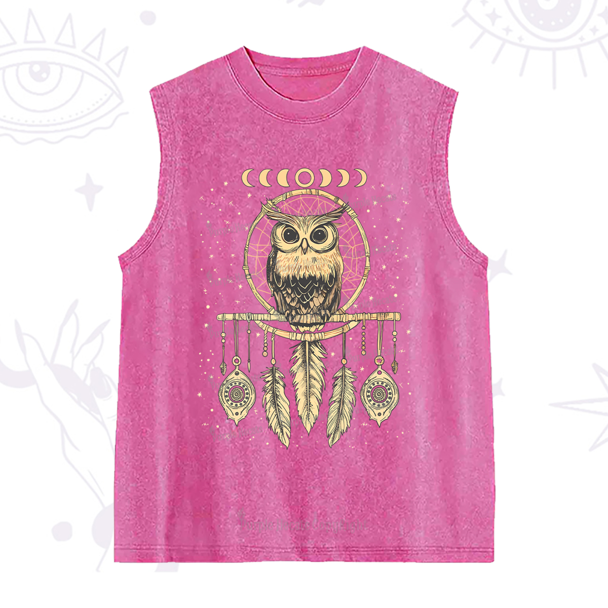 Purplehecate Luna Owl Dream Catcher Washed Tank
