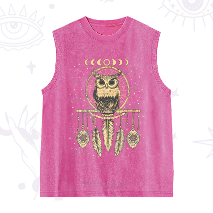Purplehecate Luna Owl Dream Catcher Washed Tank