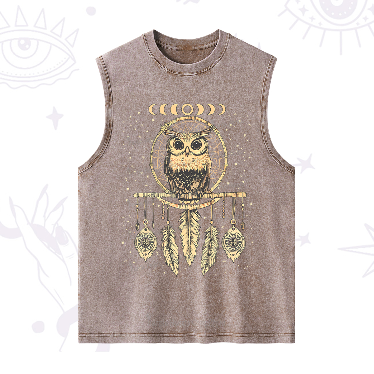 Purplehecate Luna Owl Dream Catcher Washed Tank