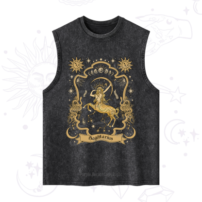 Purplehecate Sagittarius' Astral Mirage Zodiac Washed Tank