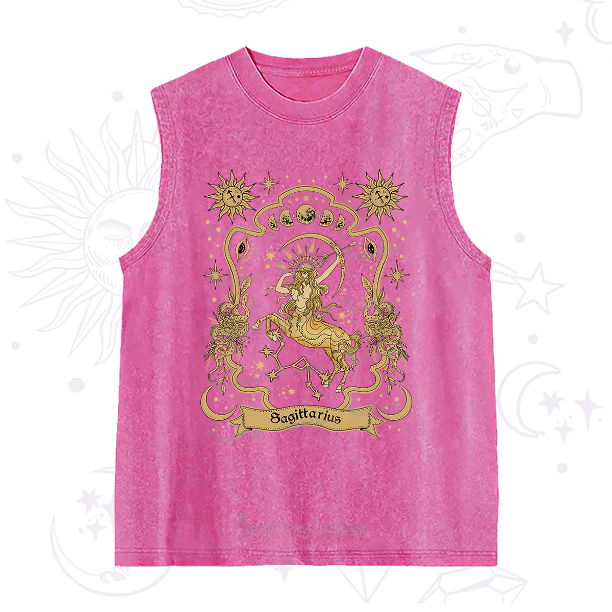 Purplehecate Sagittarius' Astral Mirage Zodiac Washed Tank