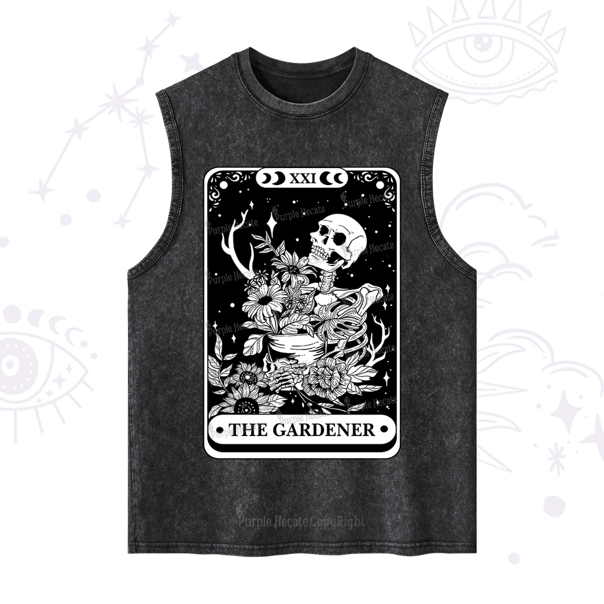 Purplehecate The Gardener Tarot Card Washed Tank
