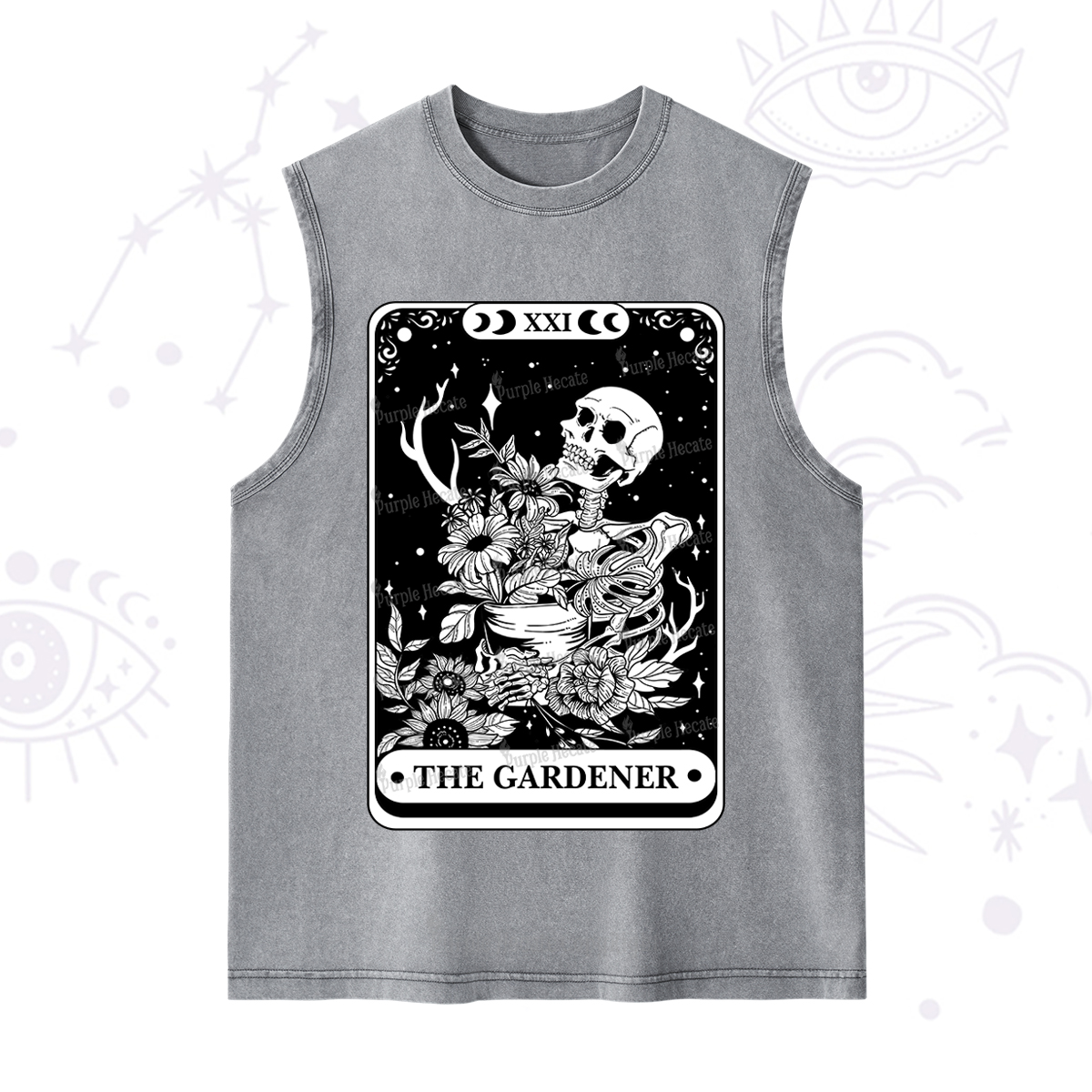 Purplehecate The Gardener Tarot Card Washed Tank