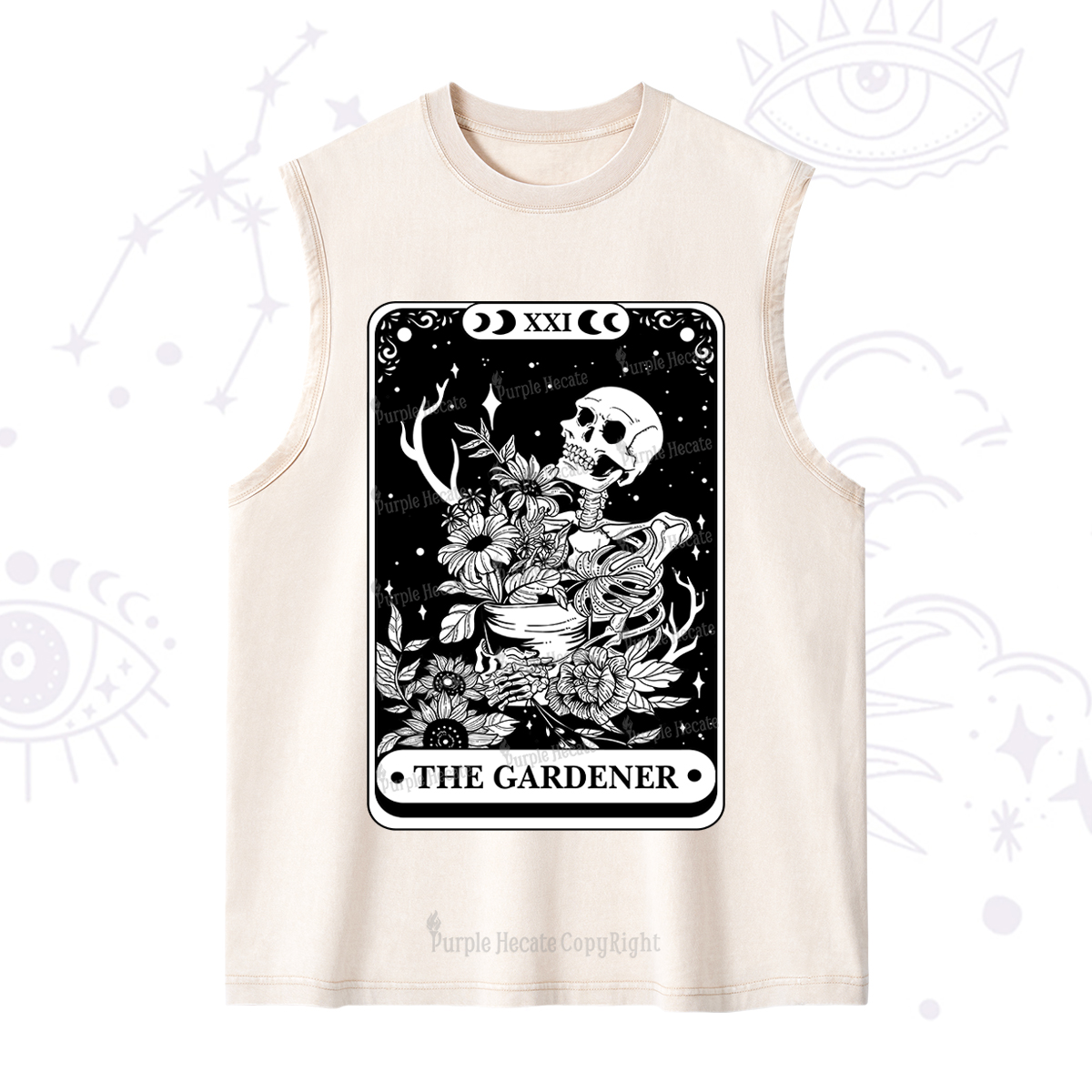 Purplehecate The Gardener Tarot Card Washed Tank