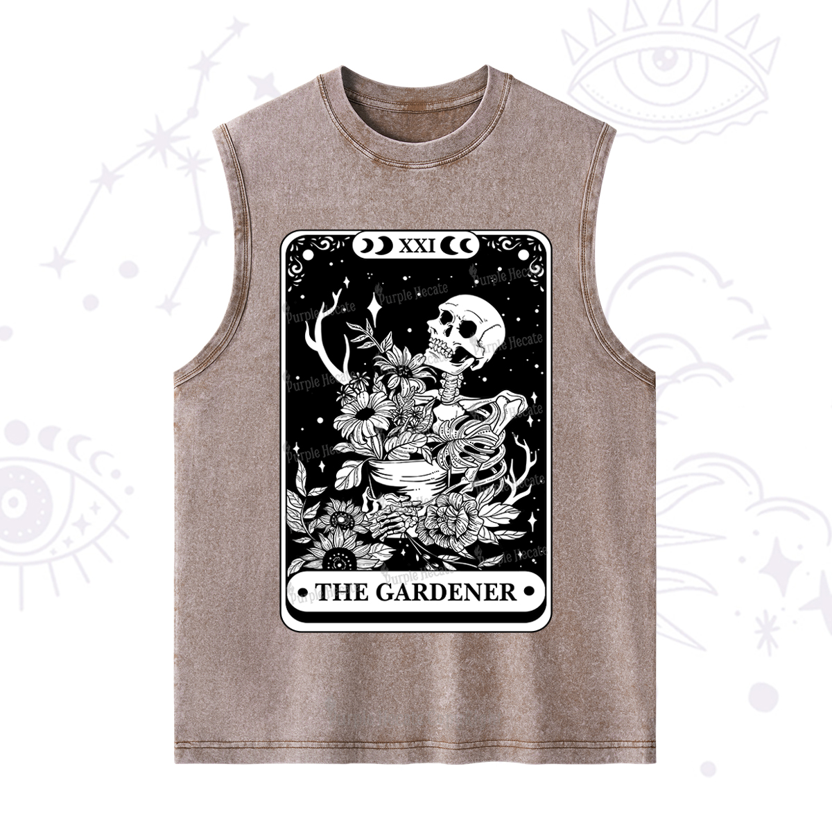 Purplehecate The Gardener Tarot Card Washed Tank