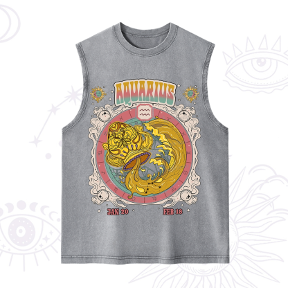 Purplehecate Aquarius Cosmic Zodiac Washed Tank