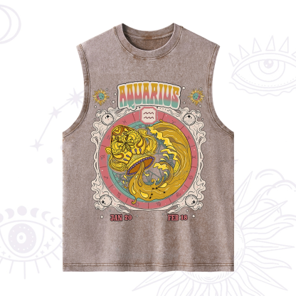 Purplehecate Aquarius Cosmic Zodiac Washed Tank
