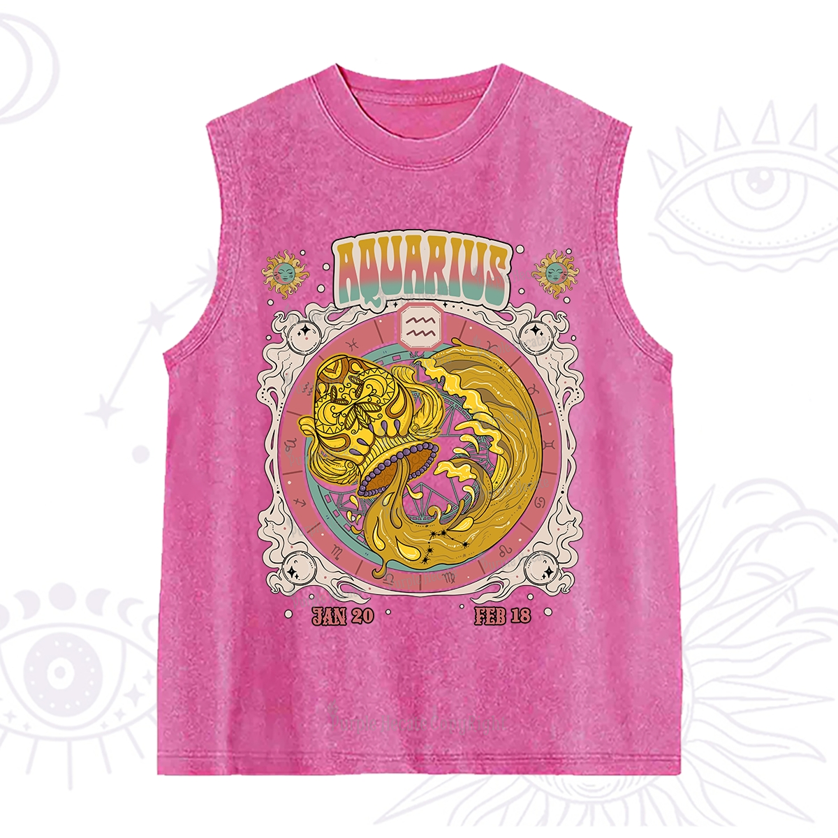 Purplehecate Aquarius Cosmic Zodiac Washed Tank