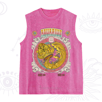 Purplehecate Aquarius Cosmic Zodiac Washed Tank
