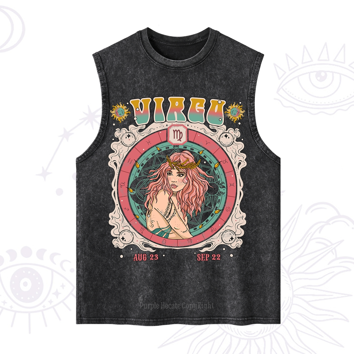 Purplehecate Virgo Cosmic Zodiac Washed Tank