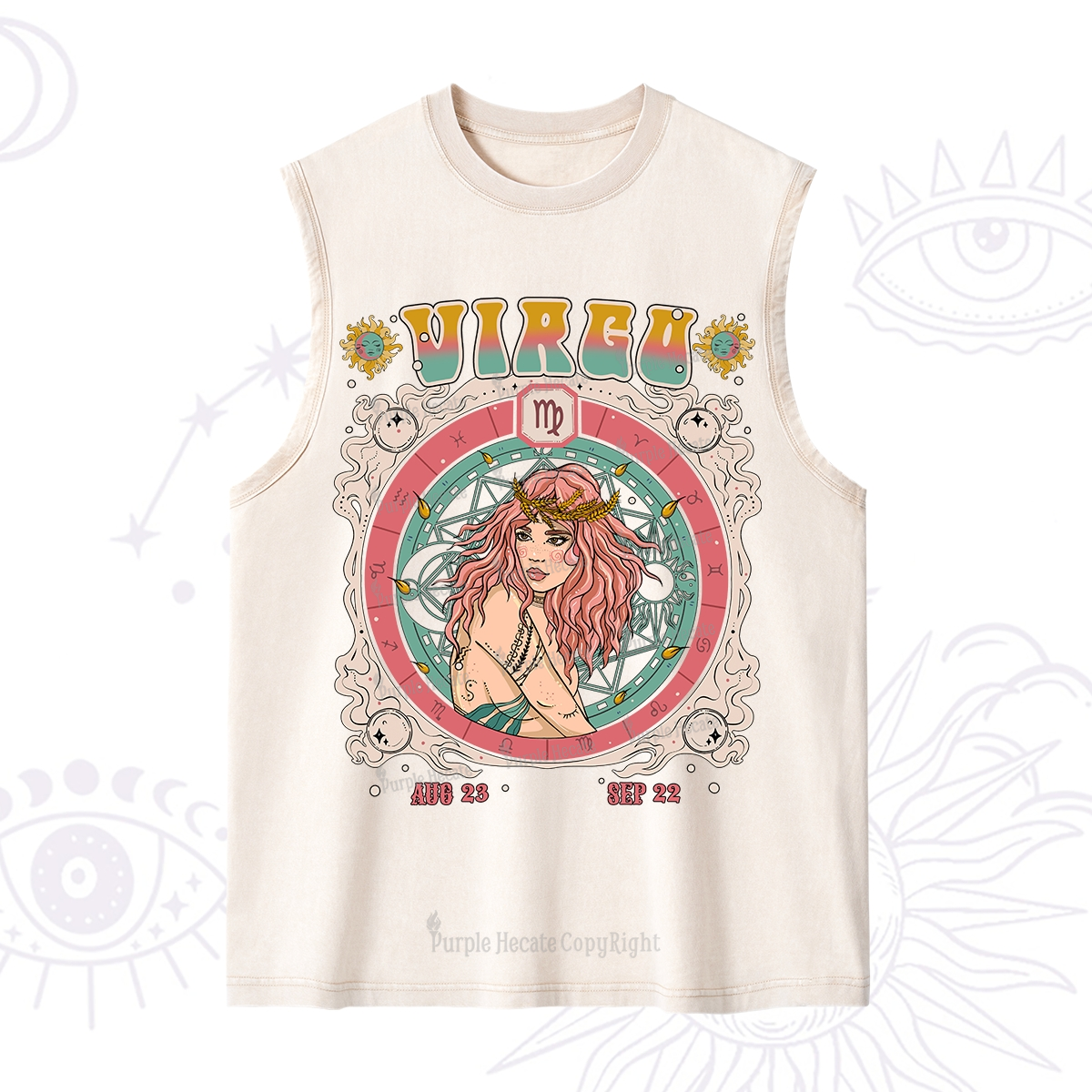 Purplehecate Virgo Cosmic Zodiac Washed Tank