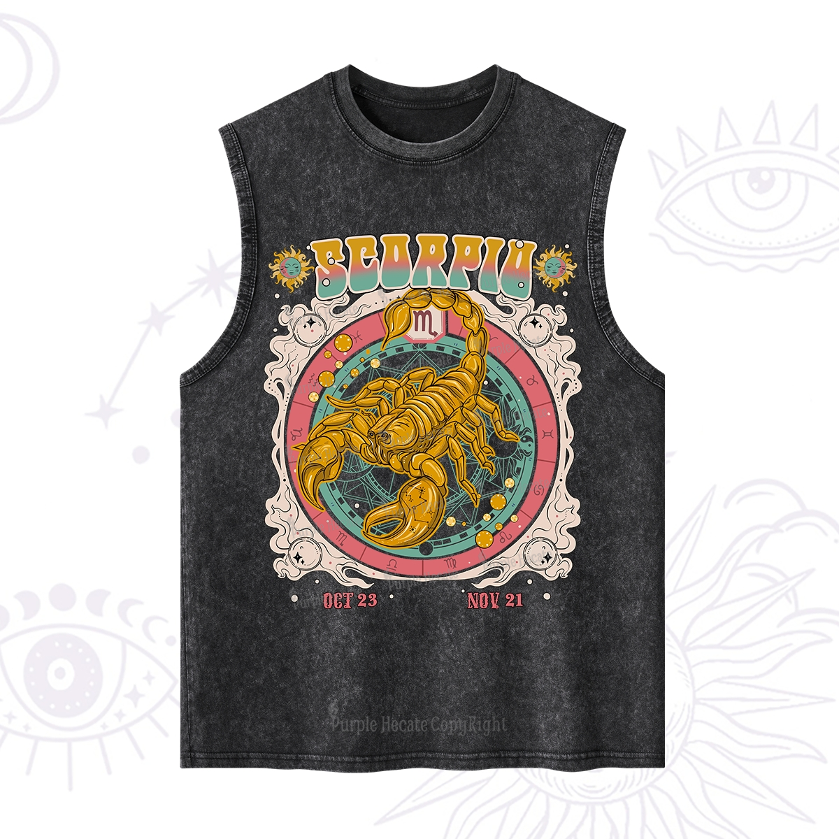 Purplehecate Scorpio Cosmic Zodiac Washed Tank