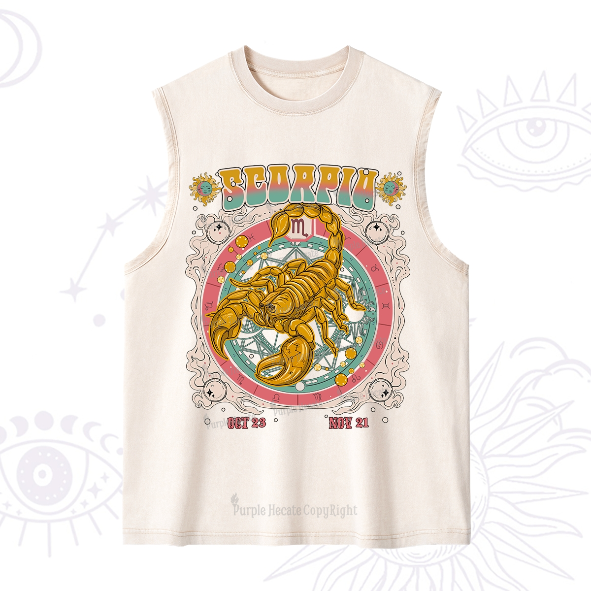 Purplehecate Scorpio Cosmic Zodiac Washed Tank