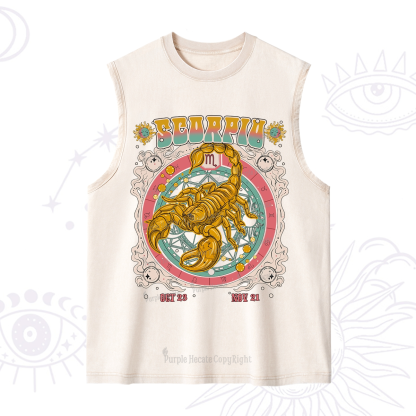 Purplehecate Scorpio Cosmic Zodiac Washed Tank