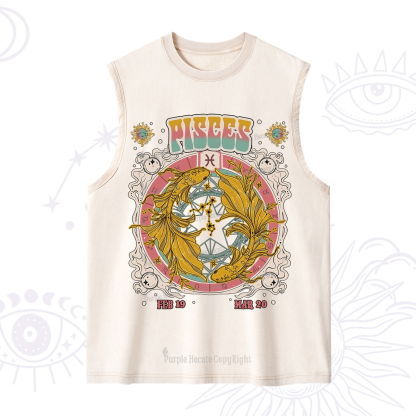 Purplehecate Pisces Cosmic Zodiac Washed Tank
