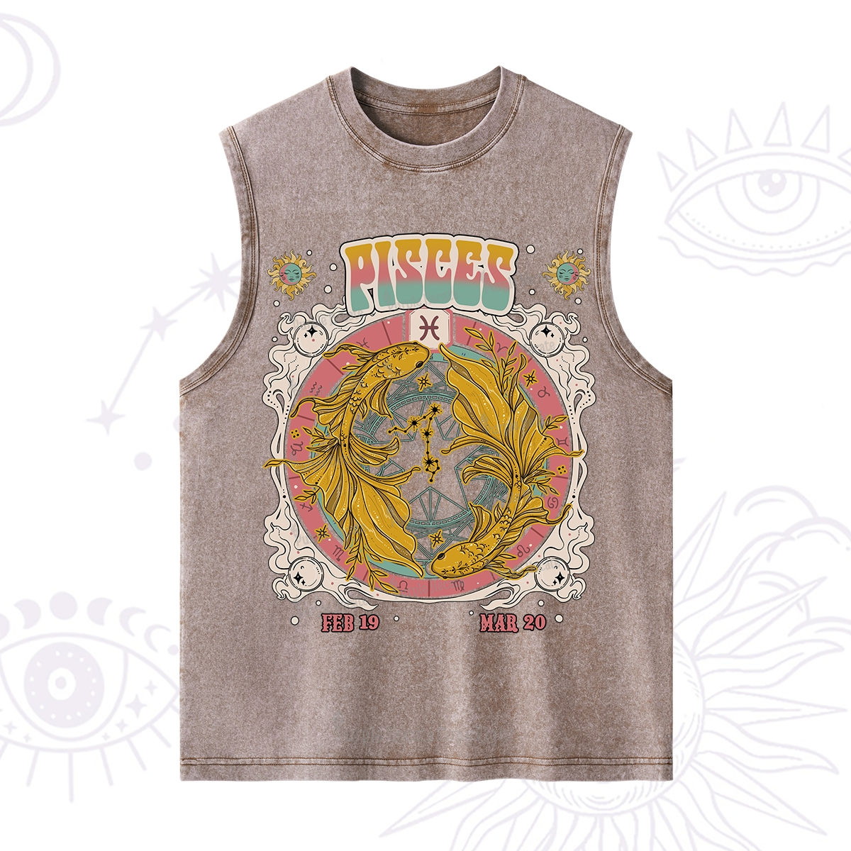 Purplehecate Pisces Cosmic Zodiac Washed Tank
