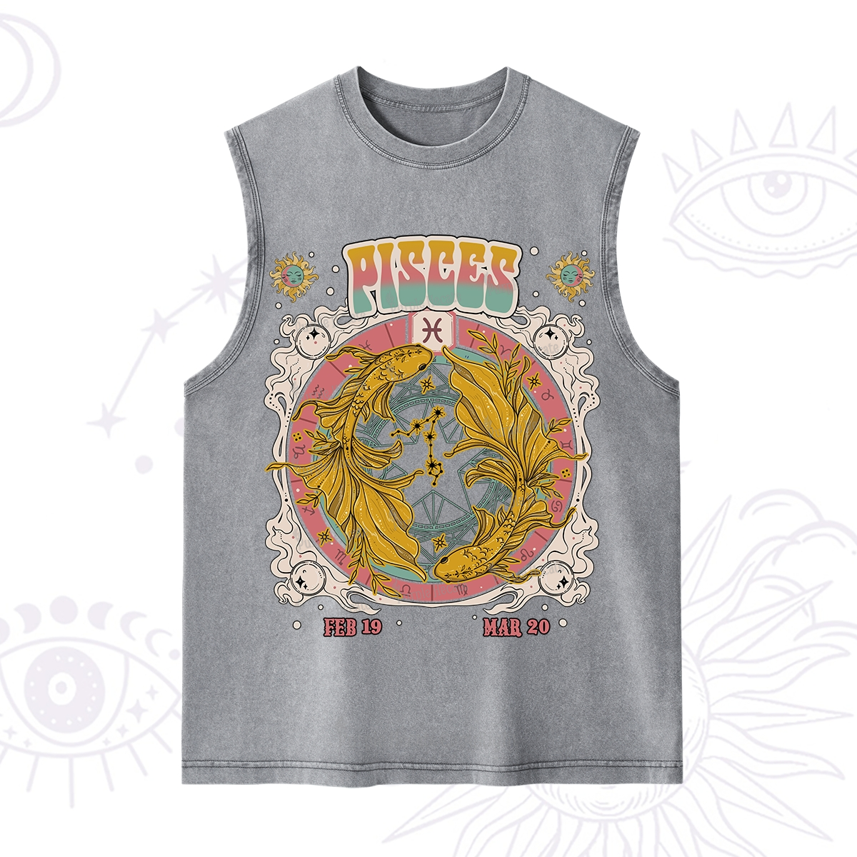 Purplehecate Pisces Cosmic Zodiac Washed Tank