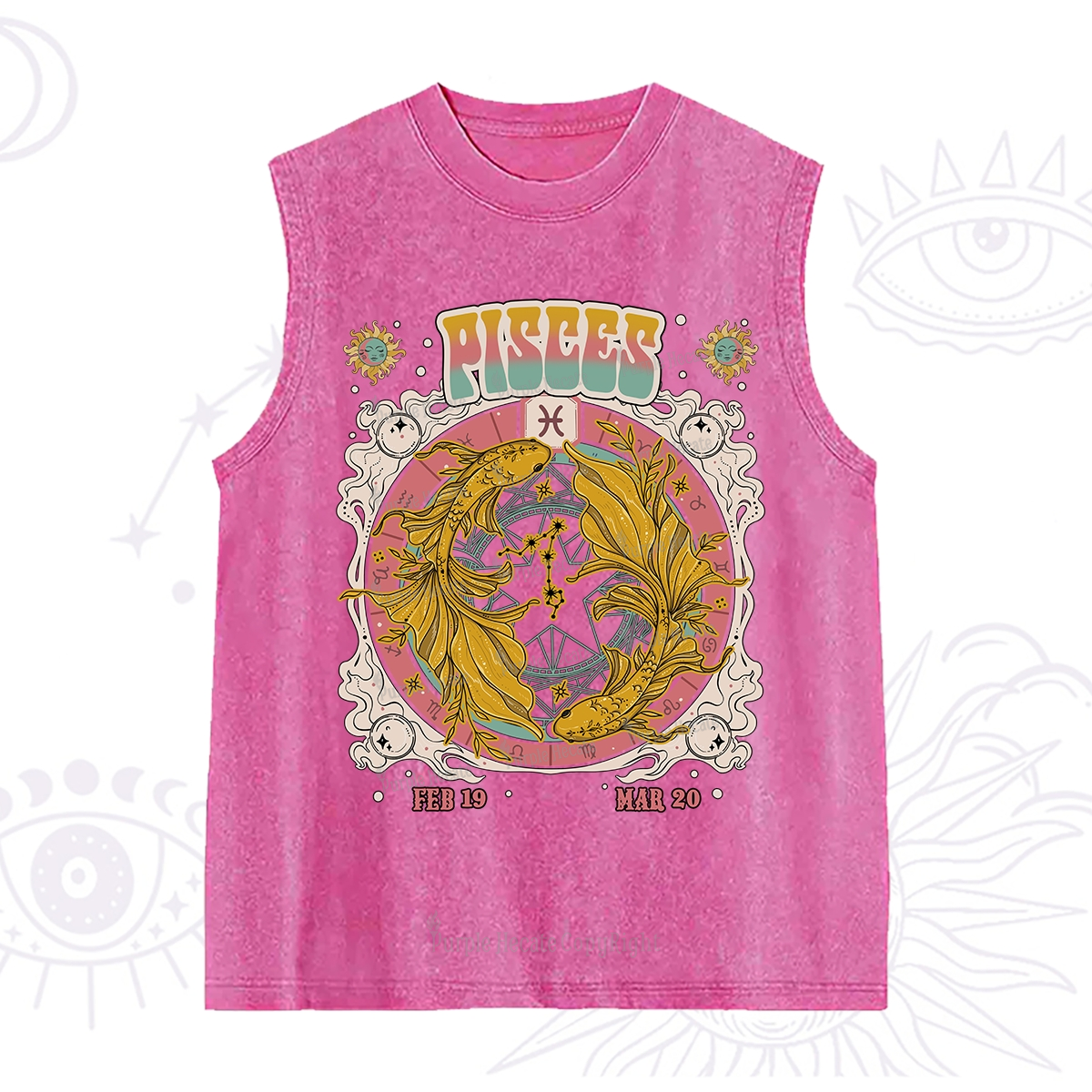 Purplehecate Pisces Cosmic Zodiac Washed Tank