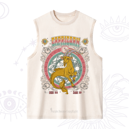 Purplehecate Capricorn Cosmic Zodiac Washed Tank