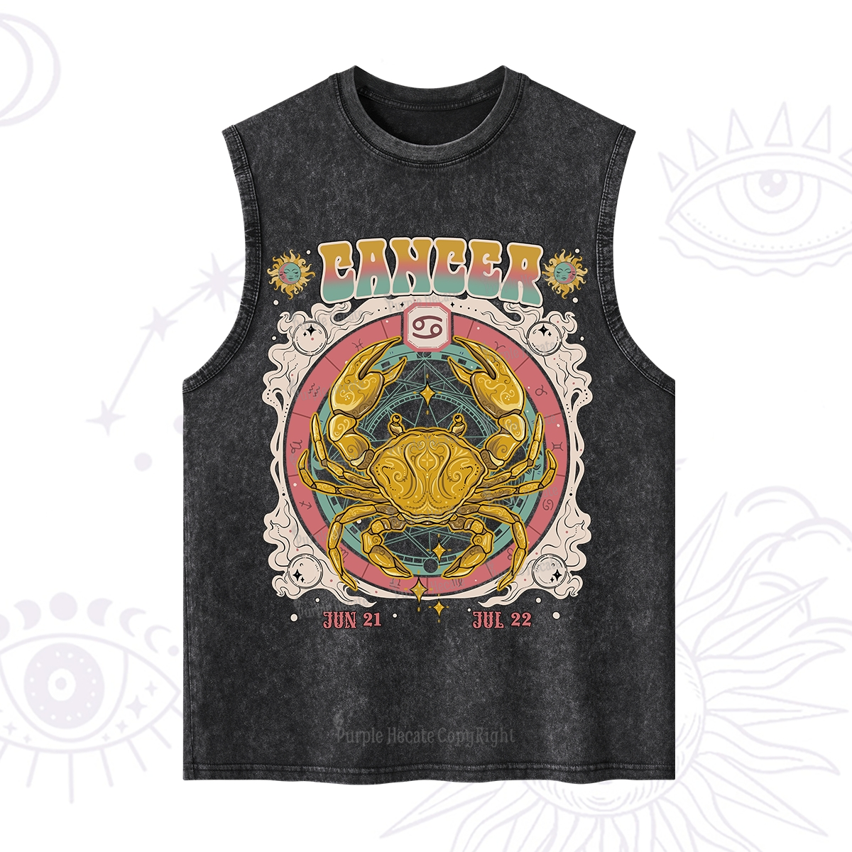Purplehecate Cancer Cosmic Zodiac Washed Tank