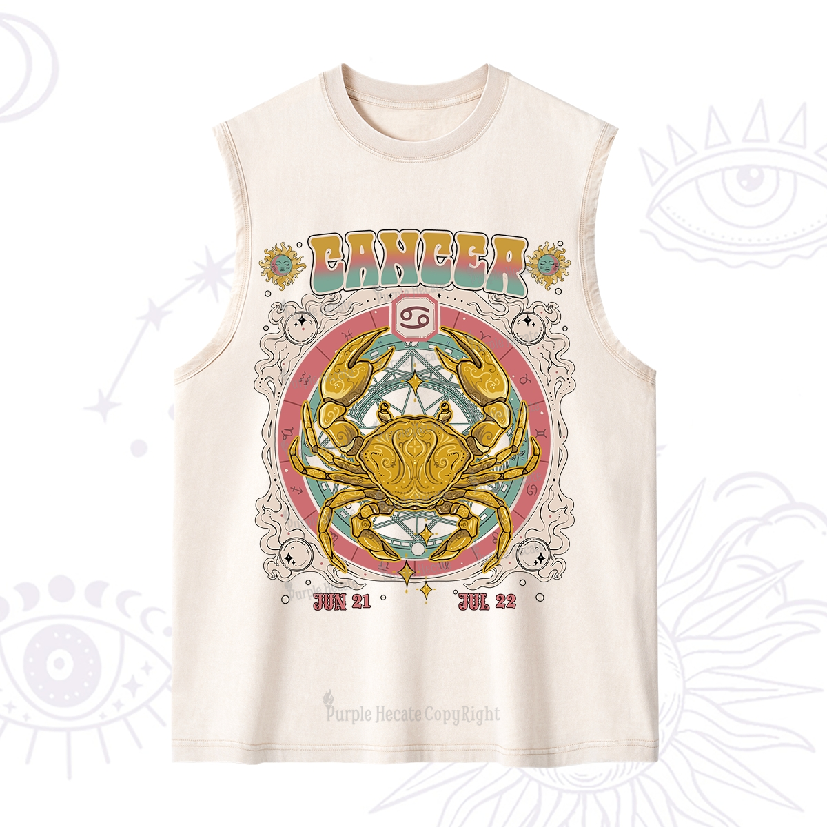 Purplehecate Cancer Cosmic Zodiac Washed Tank