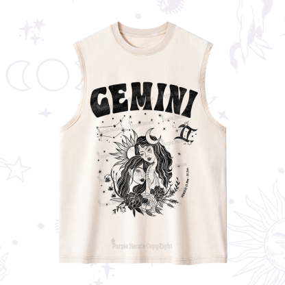 Purplehecate Gemini Zodiac Glyphs  Washed Tank