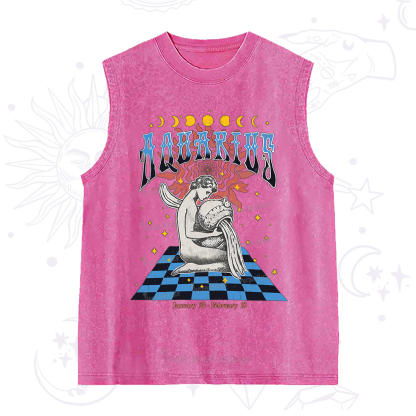 Purplehecate Aquarius Crew Zodiac Washed Tank