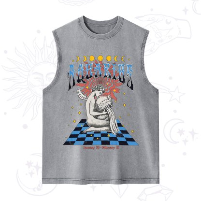 Purplehecate Aquarius Crew Zodiac Washed Tank