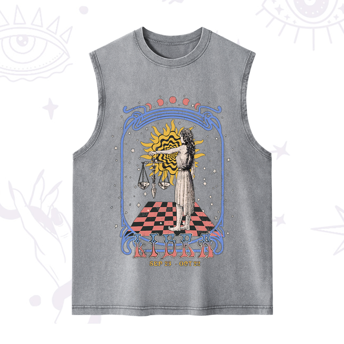 Purplehecate Libra Crew Zodiac Washed Tank