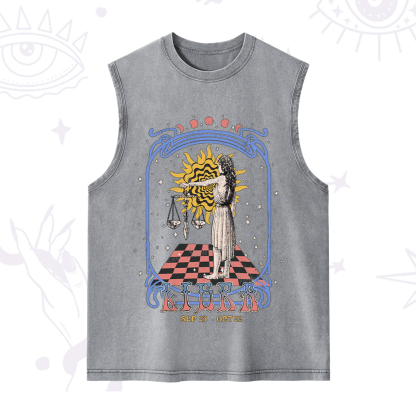Purplehecate Libra Crew Zodiac Washed Tank
