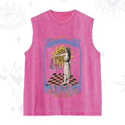 Purplehecate Libra Crew Zodiac Washed Tank