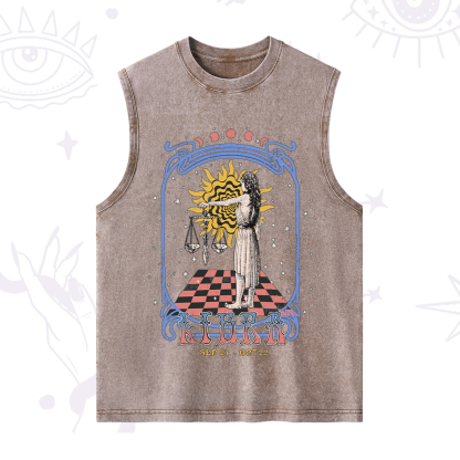 Purplehecate Libra Crew Zodiac Washed Tank
