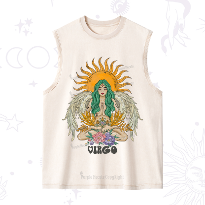 Purplehecate Sun Guardian Of Virgo Zodiac Washed Tank