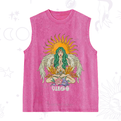 Purplehecate Sun Guardian Of Virgo Zodiac Washed Tank