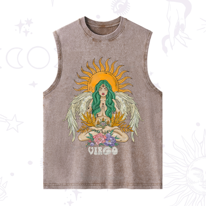 Purplehecate Sun Guardian Of Virgo Zodiac Washed Tank