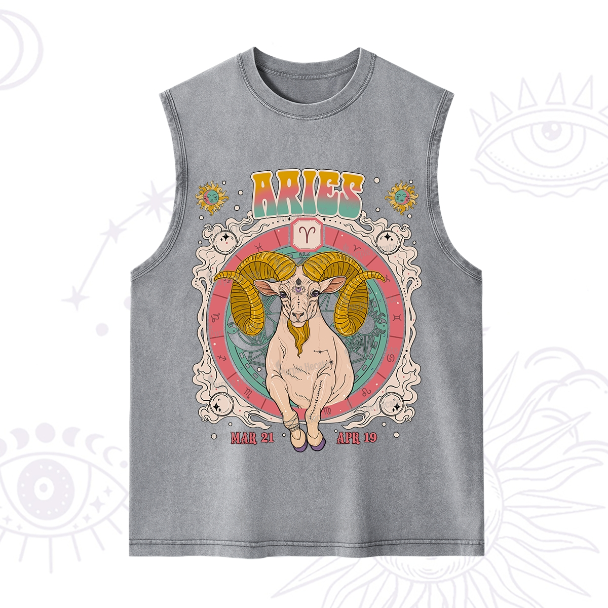 Purplehecate Aries Cosmic Zodiac Washed Tank
